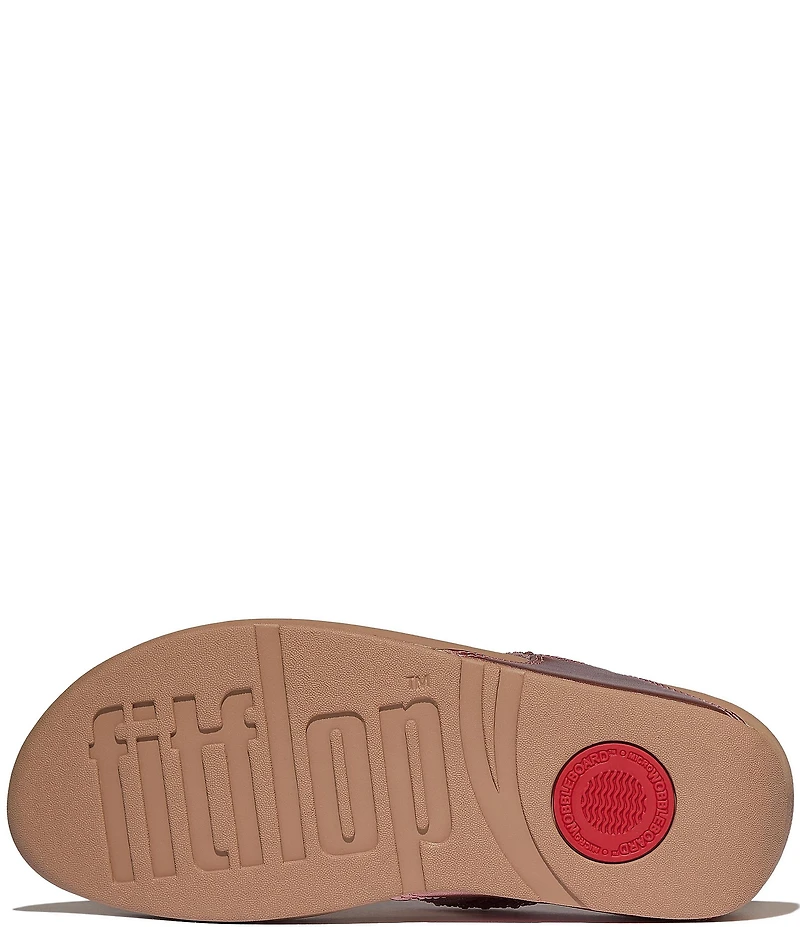 FitFlop Lulu Crystal-Mix Metallic Thong Wedge Sandals