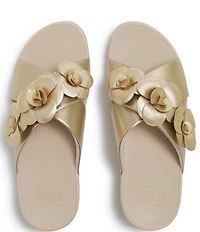 FitFlop Lulu Flower Cross Wedge Slide Sandals