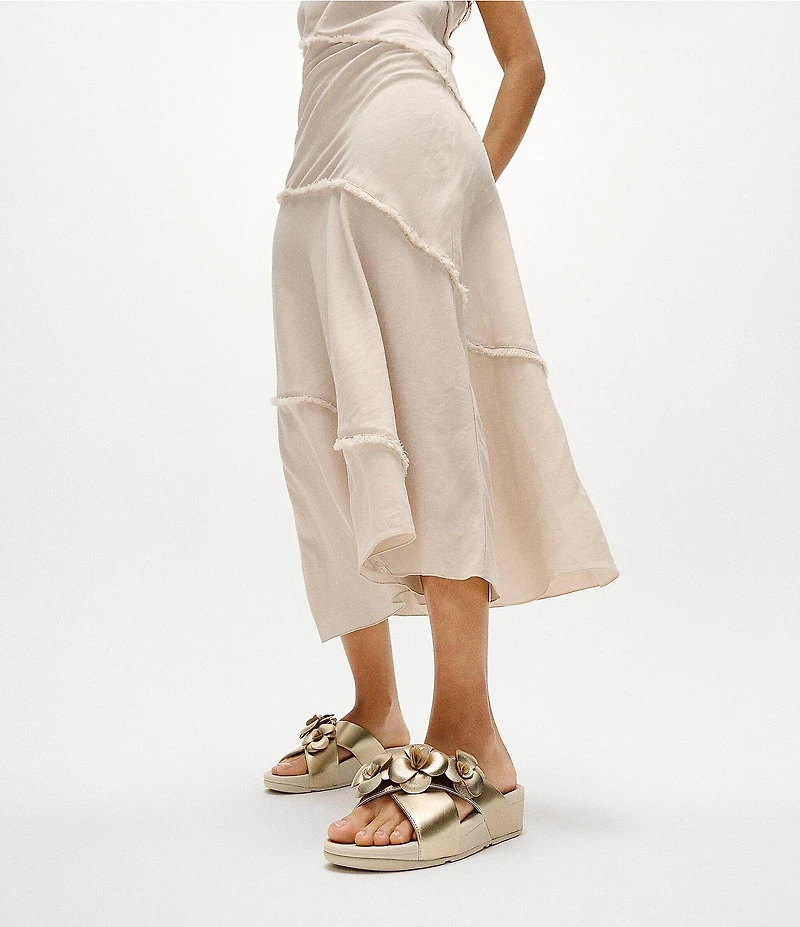 FitFlop Lulu Flower Cross Wedge Slide Sandals