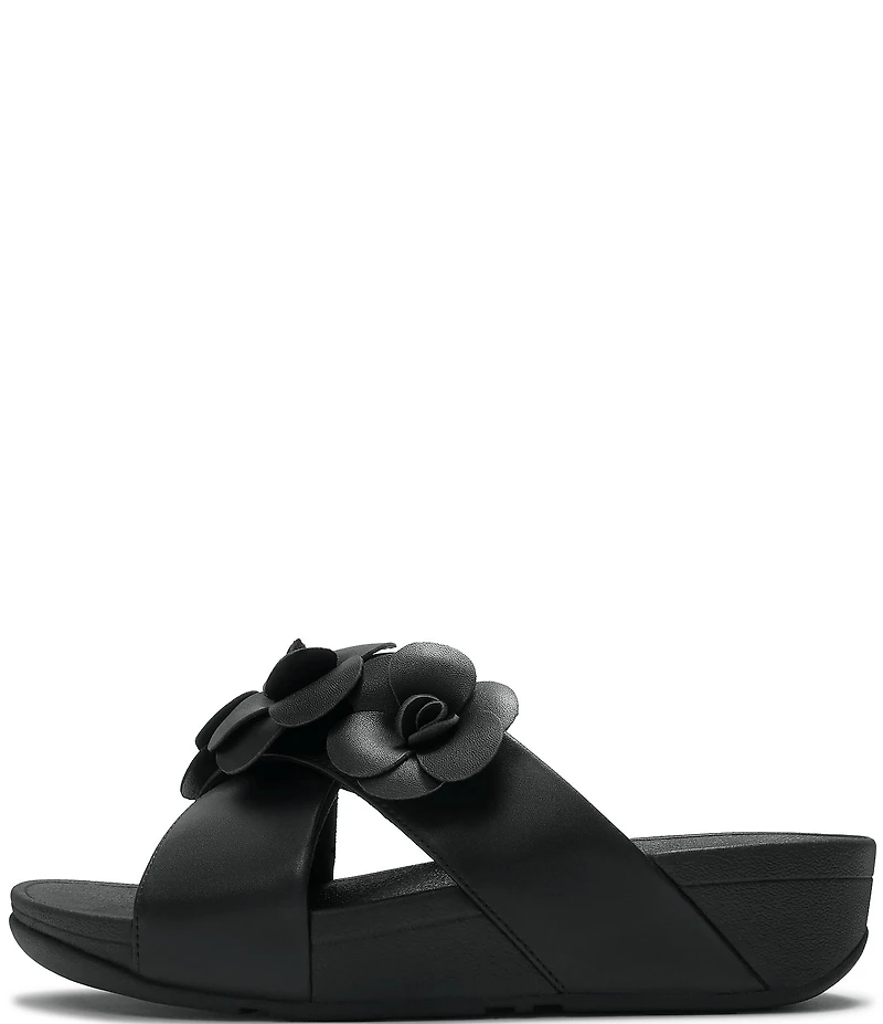FitFlop Lulu Flower Cross Wedge Slide Sandals