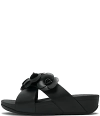 FitFlop Lulu Flower Cross Wedge Slide Sandals