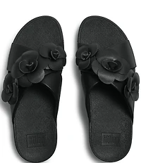 FitFlop Lulu Flower Cross Wedge Slide Sandals