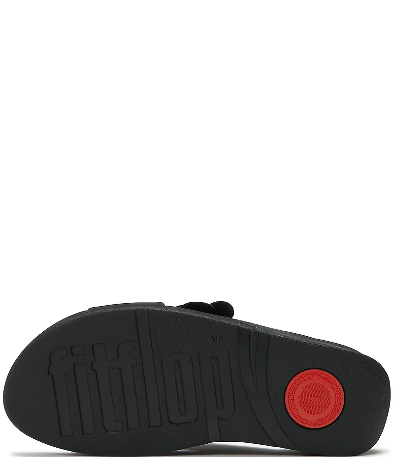 FitFlop Lulu Flower Cross Wedge Slide Sandals