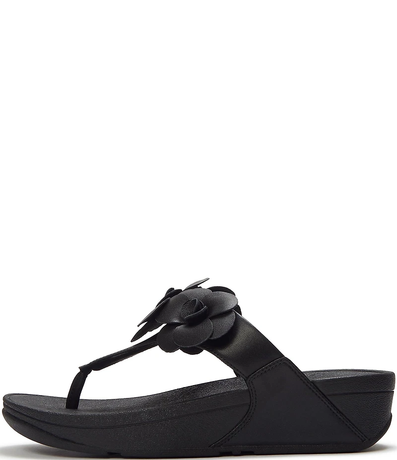 FitFlop Lulu Flower Toe-Post Wedge Slide Sandals