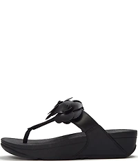 FitFlop Lulu Flower Toe-Post Wedge Slide Sandals