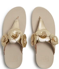 FitFlop Lulu Flower Toe-Post Wedge Slide Sandals