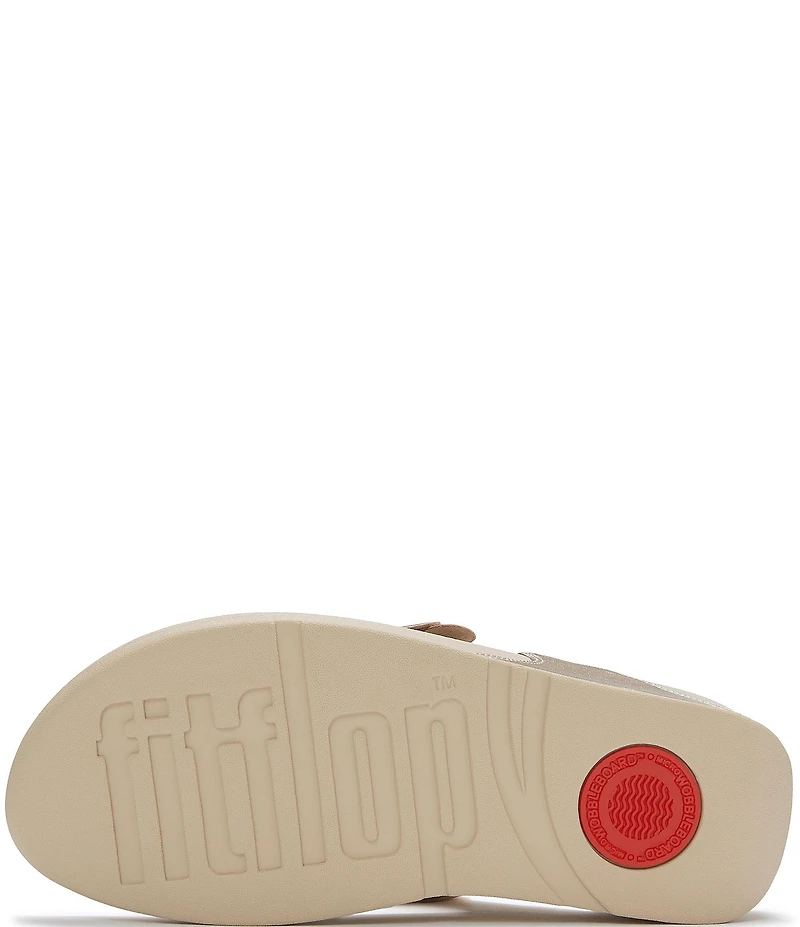 FitFlop Lulu Flower Toe-Post Wedge Slide Sandals