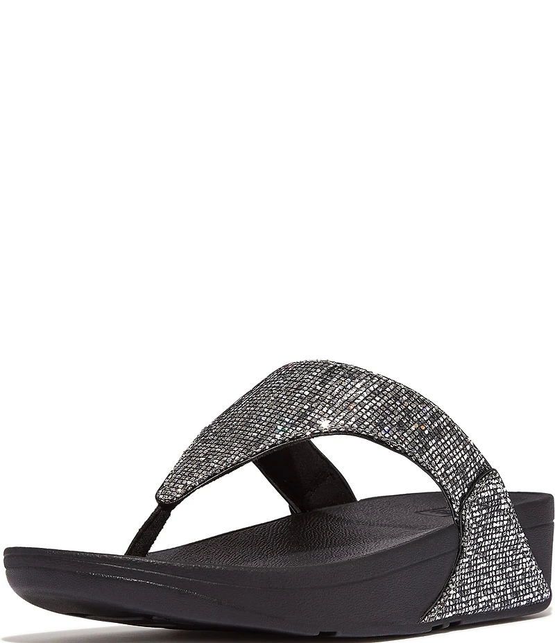 FitFlop Lulu Glitterball Thong Wedge Sandals