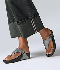 FitFlop Lulu Glitterball Thong Wedge Sandals