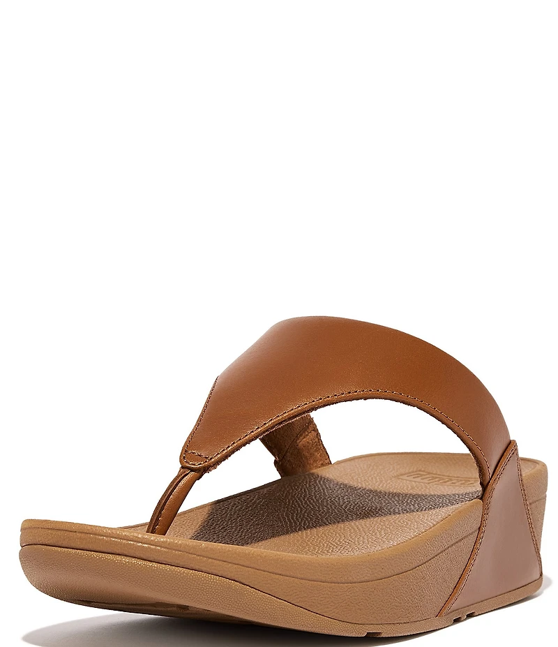 FitFlop Lulu Leather Platform Thong Wedge Sandals