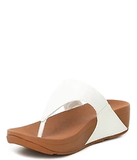 FitFlop Lulu Leather Platform Thong Wedge Sandals