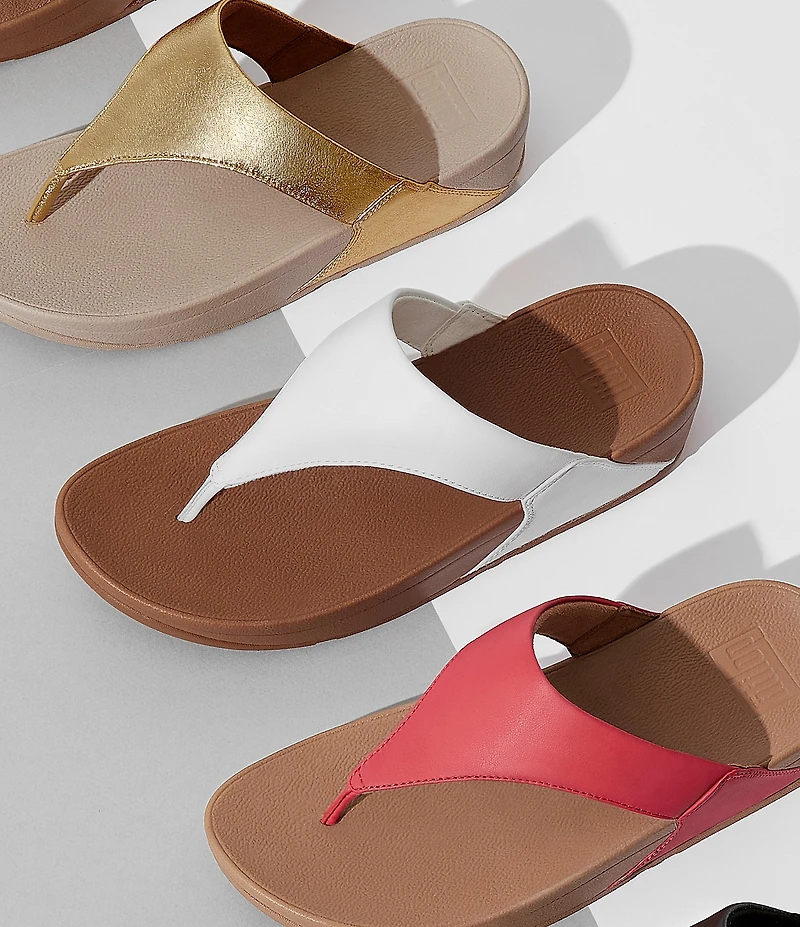 FitFlop Lulu Leather Platform Thong Wedge Sandals