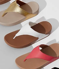 FitFlop Lulu Leather Platform Thong Wedge Sandals