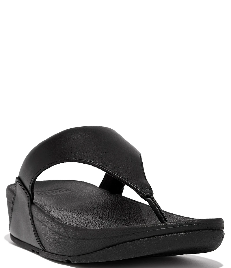 FitFlop Lulu Leather Platform Thong Wedge Sandals