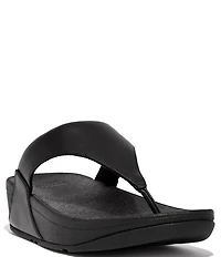 FitFlop Lulu Leather Platform Thong Wedge Sandals