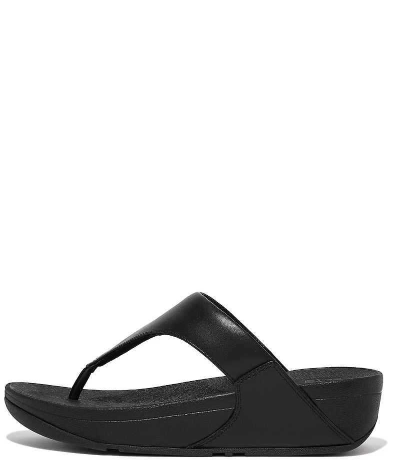 FitFlop Lulu Leather Platform Thong Wedge Sandals