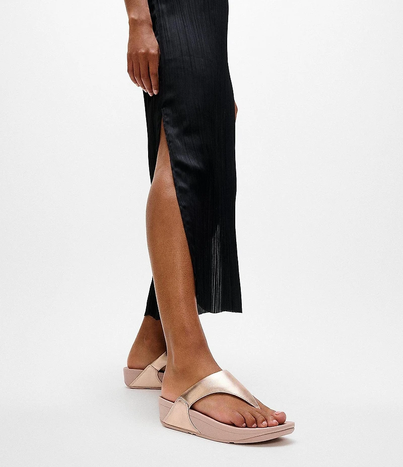 FitFlop Lulu Leather Platform Thong Wedge Sandals