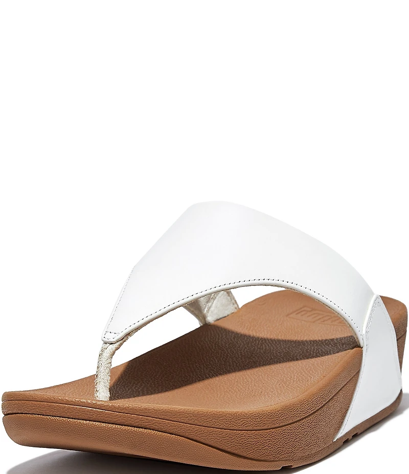 FitFlop Lulu Leather Platform Thong Wedge Sandals