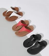 FitFlop Lulu Leather Platform Thong Wedge Sandals