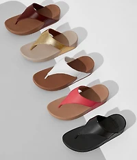 FitFlop Lulu Leather Platform Thong Wedge Sandals