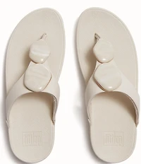 FitFlop Lulu Marbled-Stone Thong Wedge Sandals