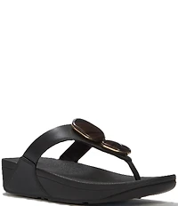 FitFlop Lulu Marbled-Stone Thong Wedge Sandals