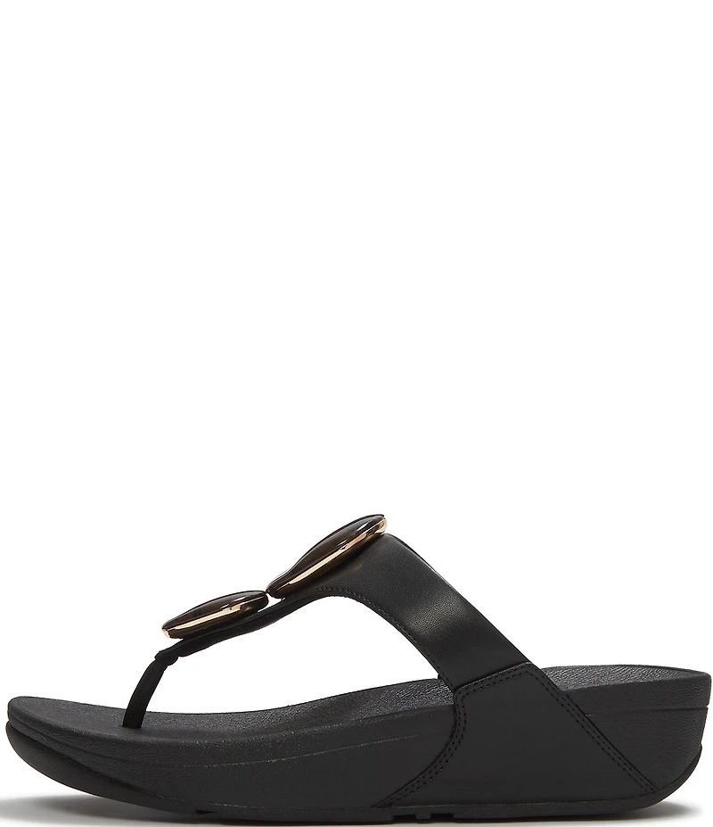 FitFlop Lulu Marbled-Stone Thong Wedge Sandals