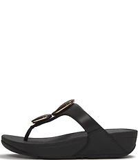 FitFlop Lulu Marbled-Stone Thong Wedge Sandals
