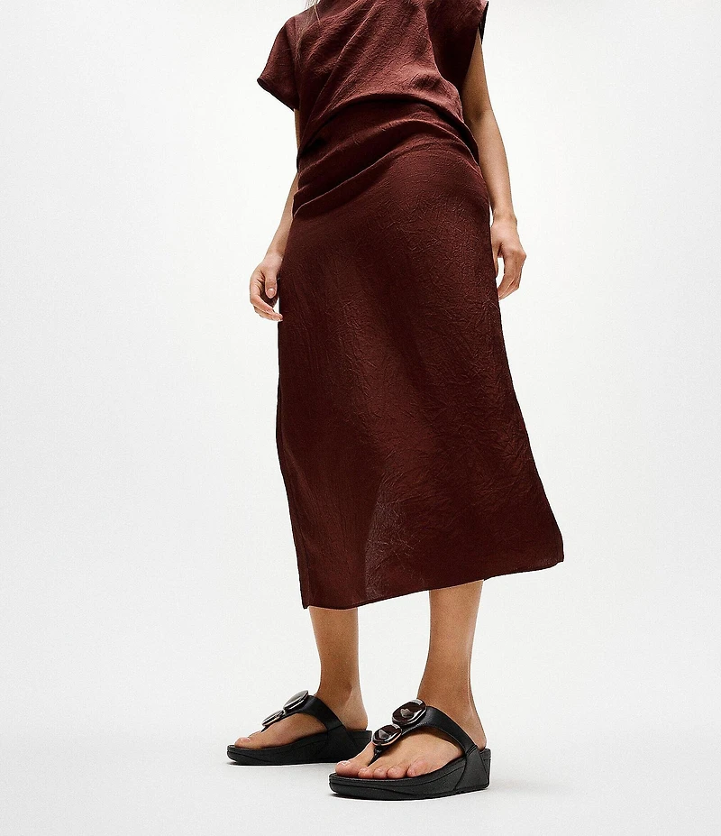 FitFlop Lulu Marbled-Stone Thong Wedge Sandals