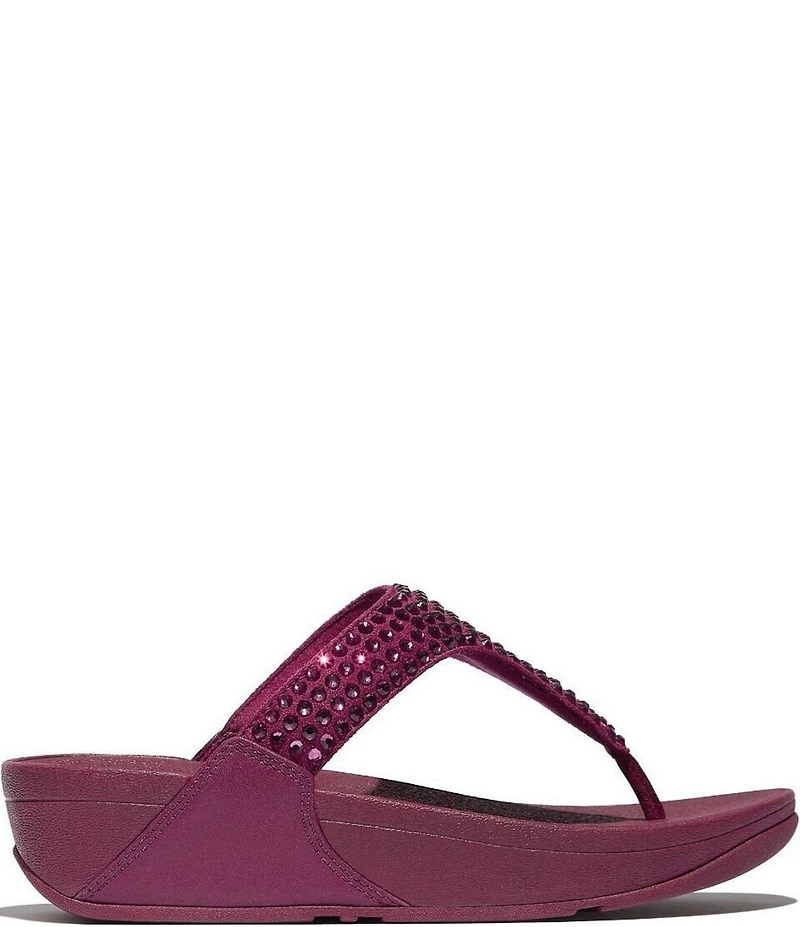 FitFlop Lulu Maxi-Crystal Embellished T-Strap Flip Flop Sandals