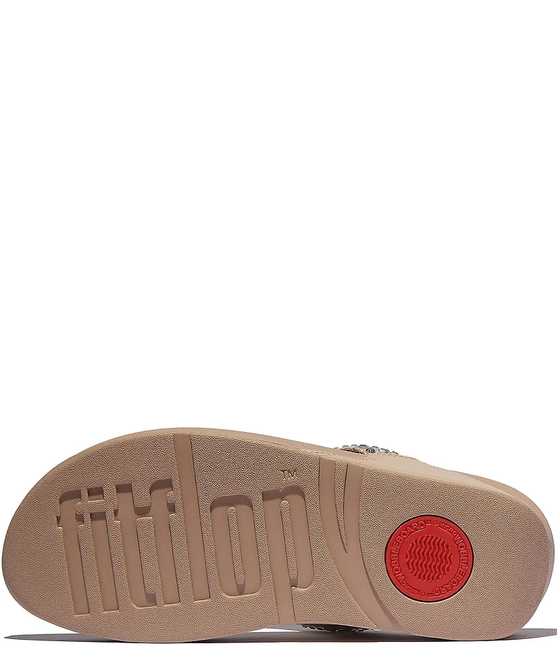 FitFlop Lulu Maxi-Crystal Embellished T-Strap Flip Flop Sandals