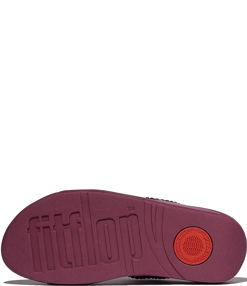 FitFlop Lulu Maxi-Crystal Embellished Two-Bar Banded Wedge Slide Sandals