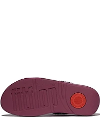 FitFlop Lulu Maxi-Crystal Embellished Two-Bar Banded Wedge Slide Sandals