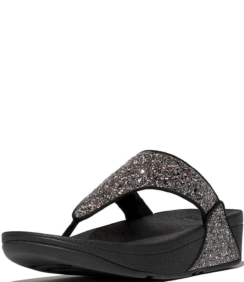 Fitflop Lulu Multi-Tonal Glitter Wedge Sandals