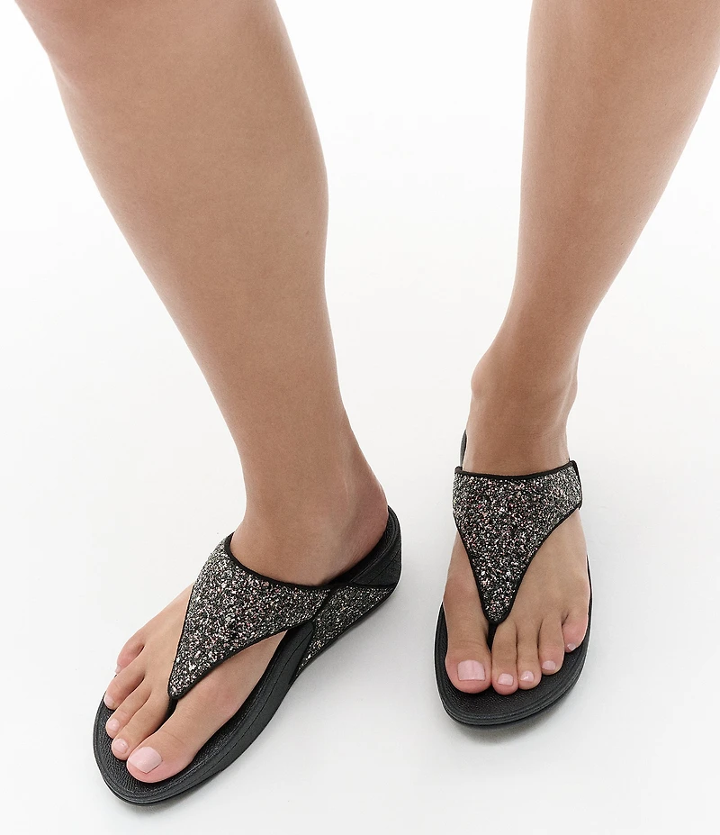 Fitflop Lulu Multi-Tonal Glitter Wedge Sandals