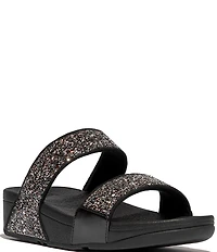 FitFlop Lulu Multi-Tonal Glitter Wedge Slides