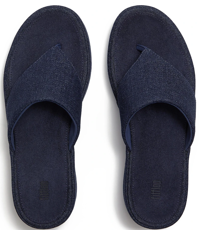 FitFlop Platfforms Denim Wedge Toe-Post Sandals