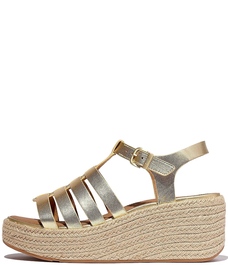 FitFlop Platfforms Espadrille Leather Fisherman Wedge Sandals