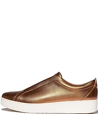 FitFlop Rally Elastic Metallic Leather Slip-On Sneakers