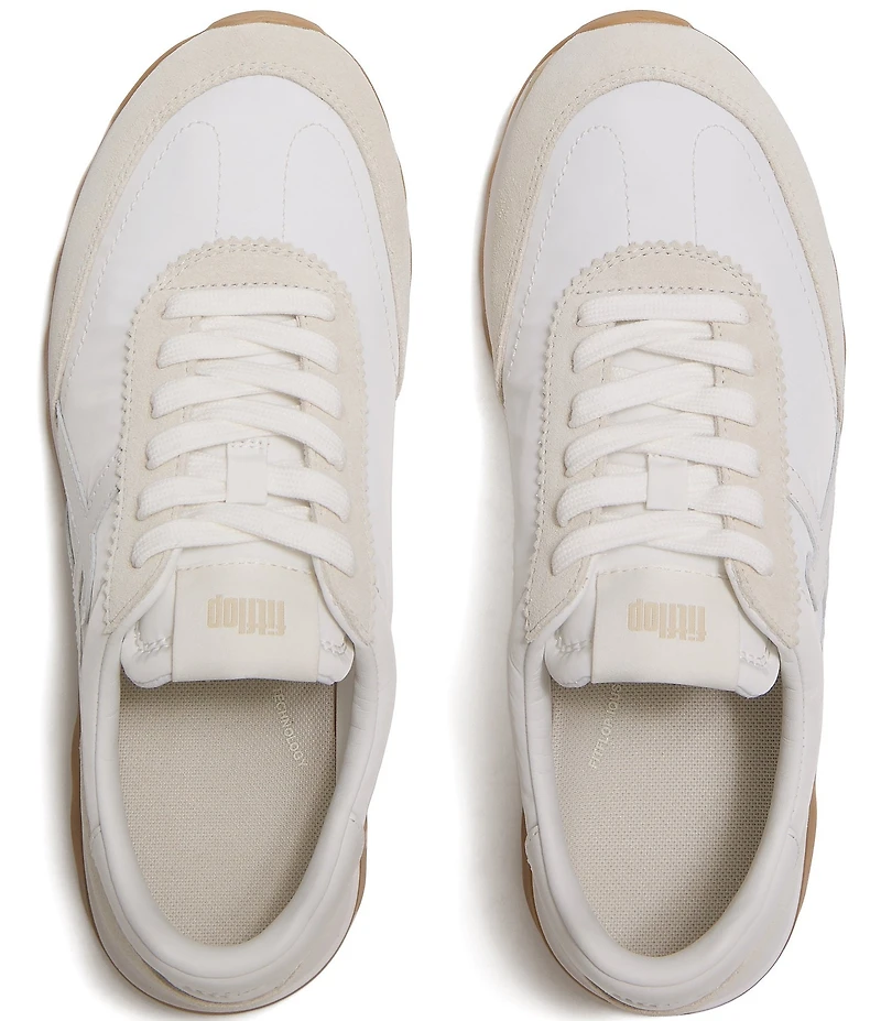 FitFlop Retro-Q FF Fabric and Suede Lace Up Sneakers