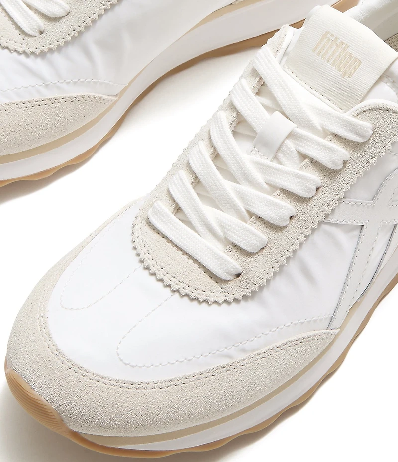 FitFlop Retro-Q FF Fabric and Suede Lace Up Sneakers