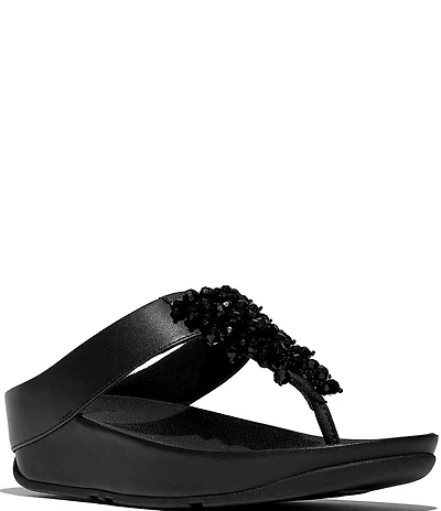 FitFlop Rumba Beaded Toe-Post Wedge Sandals