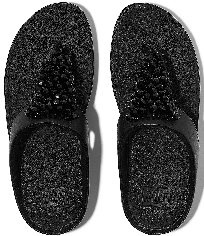 FitFlop Rumba Beaded Toe-Post Wedge Sandals