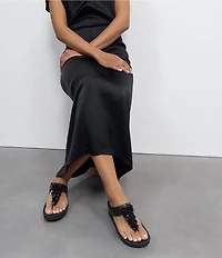 FitFlop Rumba Beaded Toe-Post Wedge Sandals