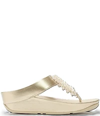 FitFlop Rumba Metallic Beaded Ornament Thong Wedge Sandals