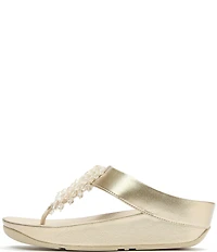 FitFlop Rumba Metallic Beaded Ornament Thong Wedge Sandals
