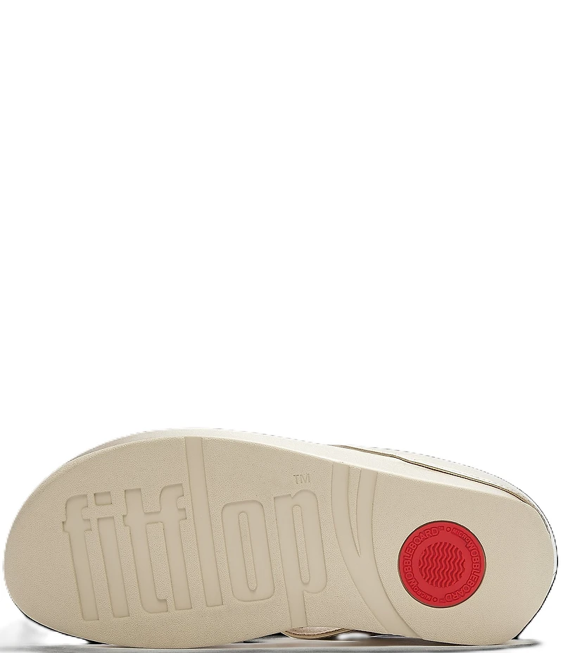 FitFlop Rumba Metallic Beaded Ornament Thong Wedge Sandals