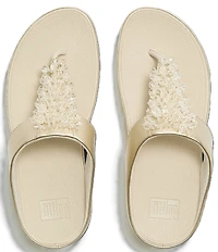 FitFlop Rumba Metallic Beaded Ornament Thong Wedge Sandals