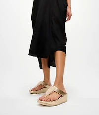 FitFlop Rumba Metallic Beaded Ornament Thong Wedge Sandals