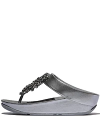 FitFlop Rumba Metallic Beaded Ornament Thong Wedge Sandals